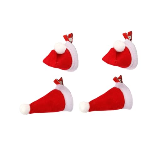 CONGARTENO 2 Paare Weihnachtsmütze Haarklammern für Erwachsene Kreative Haarspangen in Zwei Designs Bunte Weihnachts Haaraccessoires für Mädchen und Festliche Haarschmuck Dekoration von CONGARTENO