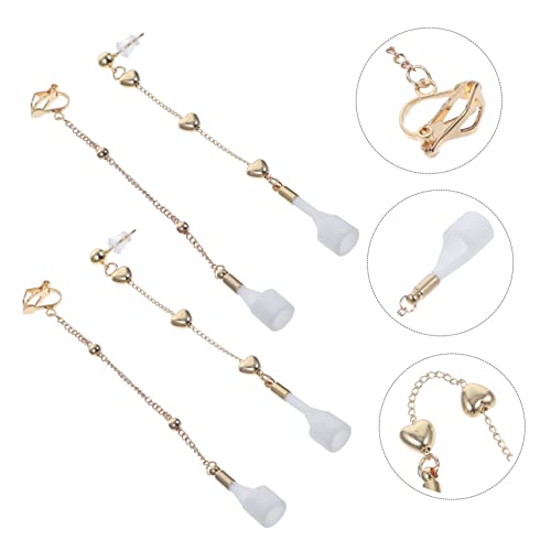 CONGARTENO 2 Paare Wireless Earphone Halter Lost Ohrclips mit Herzanhänger Ohrklemme als Schmuck und Praktischer Halteclip für Kabellose Kopfhörer Einfach zu Tragen Installieren von CONGARTENO