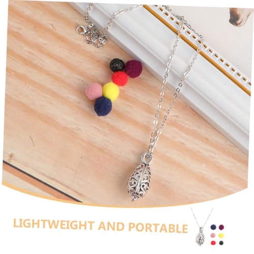 CONGARTENO 2 Sätze Hohlkugel Aromatherapie Halskette Verstellbare Kette Wasserfall Duftanhänger mit Lava Stein für Damen Geburtstagsgeschenk Alltagsschmuck von CONGARTENO