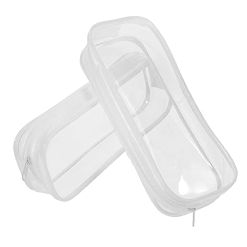 CONGARTENO 2 Stück Transparentes Federmäppchen Aus PVC Großer Stiftetui Für Schule Und Büro Multifunktionale Stifttasche Mit Fächern Praktischer Stift Organizer Für Schüler Und Lehrer von CONGARTENO