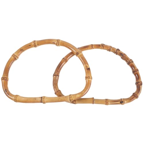 CONGARTENO 2 Stück Bambus Handtaschengriffe Rund Natürlich Vintage Stil Ersatz Griffe Für DIY Strand Stroh Taschen Mit Strapazierfähiger Oberfläche Und Eleganter von CONGARTENO