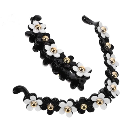 CONGARTENO 2 Stück Bananen Haarclips mit Blumenmotiv aus Robuste Haarklammern für Dickes und Stylische Pferdeschwanzhalter und Vielseitig für Damen von CONGARTENO