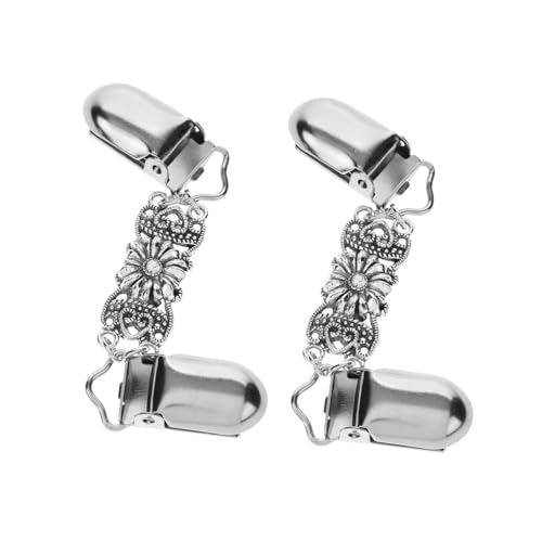 CONGARTENO 2 Stück Damen Brosche mit Strass Dekorativer Vintage Kleid Clip Vielseitiger Schal Strickjackenclip Eleganter Anstecker für Hemd Pullover und Festliche Anlässe von CONGARTENO