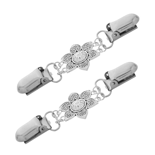 CONGARTENO 2 Stück Damen Schalclips mit Retro Blumenmuster Strickjacken und Schultertuchklammern Zinklegierung Rutschfeste Vintage Schmuckstücke für Vielseitige Modeaccessoires von CONGARTENO