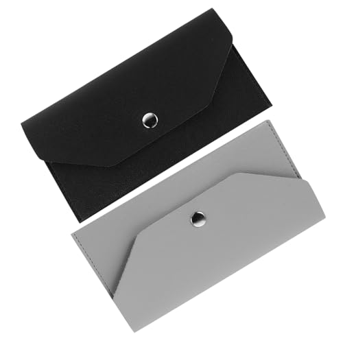 CONGARTENO 2 Stück Damen Wallets aus PU Kompakte Geldbörse mit Sicherem Druckknopf Vielseitiger Kartenhalter und Münzfach Tragbar für Reisen und Alltag Mit Stifthalter Schwarz von CONGARTENO