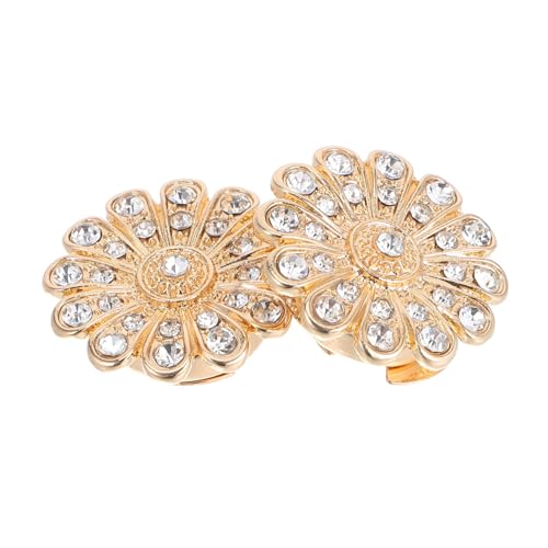 CONGARTENO 2 Stück Dekorative Knopfüberzüge mit Funkelnden Strassblumen Abnehmbare Metallknöpfe aus Langlebiger Legierung Modische Manschettenknöpfe für Business-hemden Damen Herren von CONGARTENO