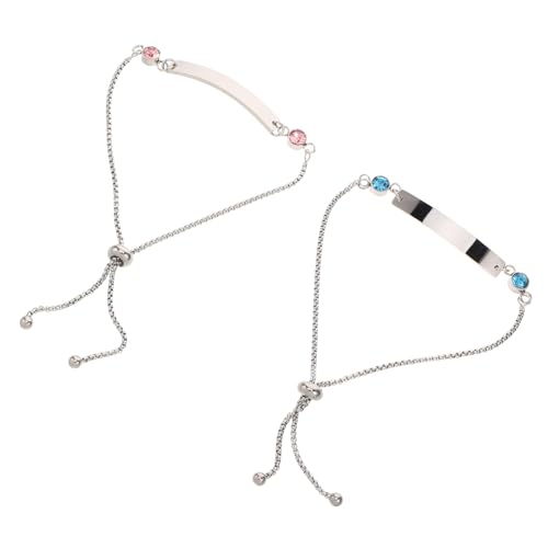 CONGARTENO 2 Stück Einstellbares Design mit Gravierbarem Plättchen für Namen oder Daten Funkenanhänger für Männer und Frauen Romantisches von CONGARTENO