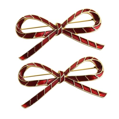 CONGARTENO 2 Stück Elegante Broschen für Damen aus Robustem Zinklegierung in Rotem Bowknot design Vielseitig Einsetzbar als Schmuck für Kleider Blusen Schals Langlebig Stilvoll für von CONGARTENO