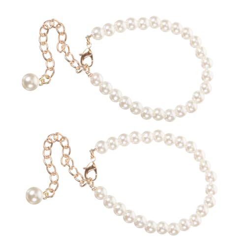 CONGARTENO 2 Stück Elegante Perlen schuhriemen Damen High Heels Dekorative Anti rutsch Schuhstraps mit Stilvoller Perlenkette Verstellbar Langlebig und Komfortabel für Pumps und Absatzschuhe von CONGARTENO