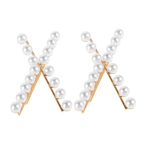 CONGARTENO 2stücke Perlen-haarspangen Für Damen Elegante Seitenclips Für Verschiedene Frisuren Für Hochzeiten Und Alltag Aus Robustem Metall Und Kunstperlen Gefertigt von CONGARTENO