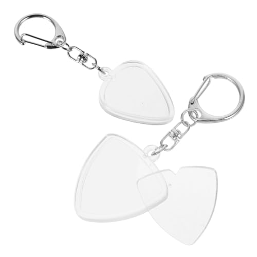 CONGARTENO 2 Stück Gitarrenplektrenhalter Klar Tragbarer Transparenter Pick Organizer mit Schlüsselanhänger für Musiker Kompakte Leichte Gitarren-Pick-Anhänger für Reisen und Alltag von CONGARTENO