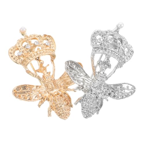 CONGARTENO 2 Stück Glitzernde Rhinestone Krone Broschen Zinklegierung für Frauen Versatile Modeaccessoire für Kleidung und Taschen von CONGARTENO