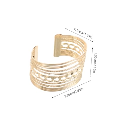 CONGARTENO 2 Stück Goldene Armcuffs für Damen Verstellbare Offene Manschetten Mehrlagige Metall armbänder Modische Chunky Bangles Komfortabel und Einzigartig als für Freundin und Ehefrau von CONGARTENO