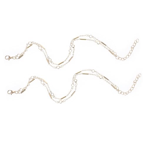 CONGARTENO 2stücke Fußkettchen Für Damen Goldene Fußketten Mit Perlen Verstellbare Strand-fußkettchen Als Sommerschmuck Modische Fußschmuck Für Frauen Und Teenager von CONGARTENO