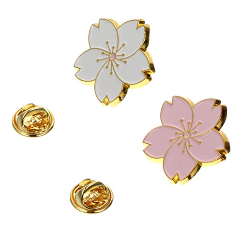 CONGARTENO 2 Stück Japanische Kirschblüten Brosche Cartoon Stil Filigrane Dekorative Anstecknadeln für Kleidung Taschen Party Hochzeit Geschenk für Frauen und Mädchen von CONGARTENO