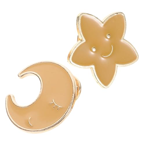 CONGARTENO 2 Stück Japanischer Stil Mond Stern Broschen aus Robustem Zinklegierung mit Emaille Niedliche Anstecknadeln für Jacken Hüte Rucksäcke Modische Sichere Schmuck Broschen im von CONGARTENO