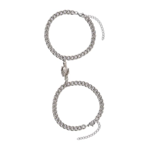 CONGARTENO 2 Stück Kreatives Handshake Armband aus Edelstahl Verstellbare Freundschaftsarmbänder für Stilvolles Schmuckgeschenk zu Jahrestag und Geburtstag Robust und Komfortabel von CONGARTENO