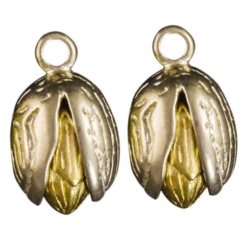 CONGARTENO 2 Stück Kupfer Keychain Anhänger Pistazienform Kreativer Schlüsselanhänger aus Hochwertigem Kupfer Handgefertigt Robust und Leicht Modisches Accessoire für Schlüssel und Taschen von CONGARTENO