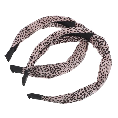 CONGARTENO 2 Stück Leopard Print Stirnband Damen Breites Knotendes Haarband Hoher Scheitel Modisches Haaraccessoire für Frauen Mädchen Sommer Look von CONGARTENO