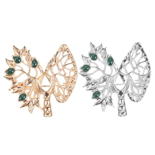 CONGARTENO 2 Stück Metall Anstecknadeln Herz und Design Dekorative Kleidungspins für Anzug Schal Hut Langlebige Legierung Vielseitig für Jacke und Tasche von CONGARTENO