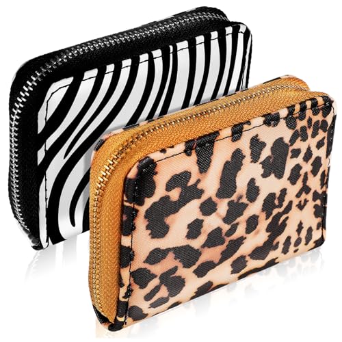 CONGARTENO 2stücke Mini Geldbörse Aus Pu Reißverschluss Kleine Brieftasche Für Damen Tragbares Kartenetui Mit Großer Kapazität Praktisch Für Alltag Und Ausgehen von CONGARTENO