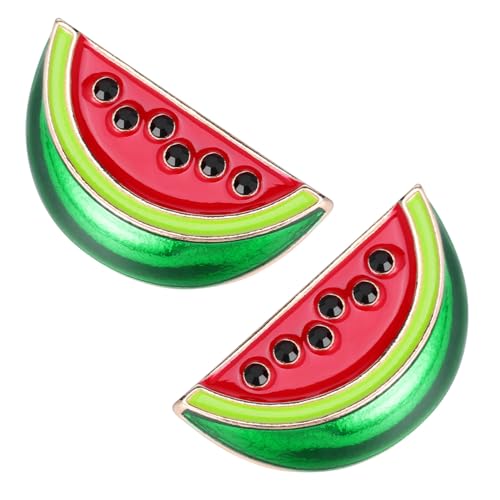 CONGARTENO 2 Stück Modische Wassermelonen Broschen Damen Anstecknadeln Niedliche Emaille Pins für Kleider Schals Kragen Schmuck Accessoire für Alltag und Festliche Anlässe von CONGARTENO