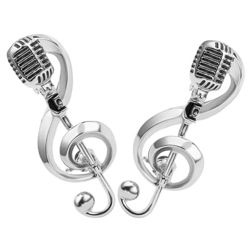 CONGARTENO 2 Stück Musik-Brosche-Schmuck Jahrgang Musikalische Brosche Symbol Musikbroschen für Damen Anstecknadel für Kleidung Frauen Musiknotiz Pin Kostümschmuck Legierung Silber von CONGARTENO