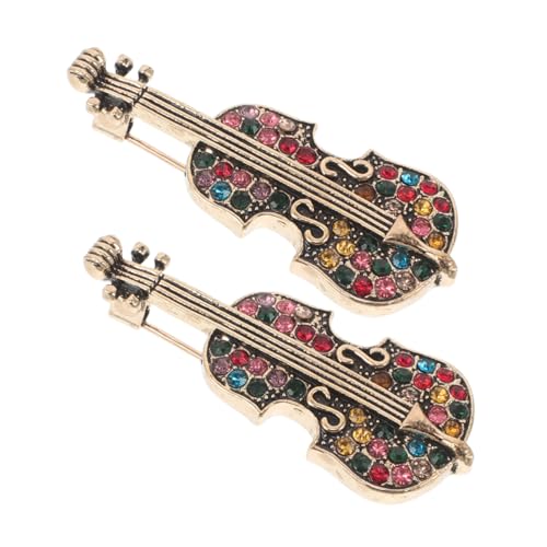 CONGARTENO 2 Stück Revers Brosche Broschennadel Instrumentenbrosche Kleiderbroschen Für Damen Schal Brosche Frauen Kleidung Für Violine Pin-ästhetik Glasbohrer von CONGARTENO