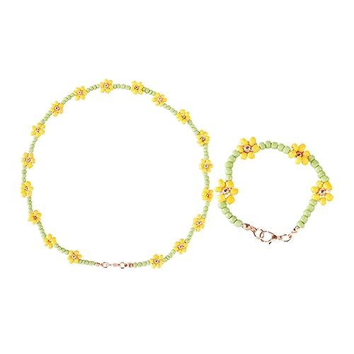 CONGARTENO 2 Stück Halskette und Armband für Mädchen Handgefertigt Leichten Acrylperlen Farbenfroher Mädchenschmuck für Kinder für Jeden Anlass von CONGARTENO