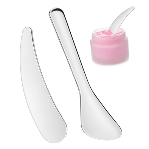 CONGARTENO 2 Stück Teiliges Augencreme Spatel Make Up Spachtel Kosmetik Löffel Gesichtscreme Auftragen Werkzeug Ergonomisch Kompakt für Hautpflege und Tägliche Anwendung von CONGARTENO