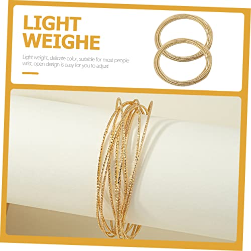 CONGARTENO 2 Stück Teiliges Damen Multi Layer Armreif Metall Runde Einfache Armspangen Handgelenks Schmuck für Frauen Elegantes zu Geburtstag und Feiertagen von CONGARTENO