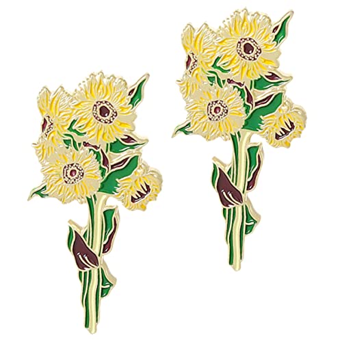 CONGARTENO 2 Stück Teiliges Damenbroschen Sonnenblumen Design Legierung Anstecknadeln für Kleidung für Abendkleider Party Valentinstag für Frauen und Mädchen von CONGARTENO