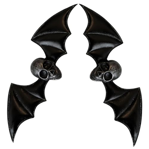 CONGARTENO 2 Stück Teiliges Gothic Haarschmuck mit Totenkopf und Fledermausflügeln Langlebige Haarspangen Rutschfest für Halloween Cosplay Punk Styling für Mädchen und Frauen von CONGARTENO