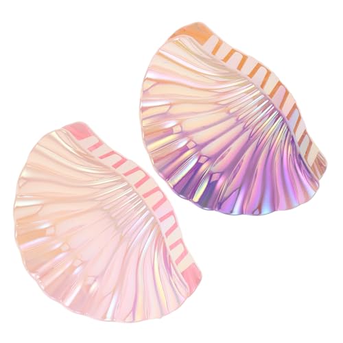 CONGARTENO 2stücke Muschel-haarspange Aus Kunstharz Mit Farbverlauf-design Muschel-haarnadel Für Frauen Und Mädchen Haarklammer Mit Meeres-motiv Für Sommerfrisuren von CONGARTENO