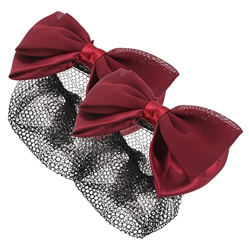 CONGARTENO 2 Stück Teiliges Haarnetz mit Schleife für Damen Haarklammern für Dünne und Dicke Haare für Alltag und Spezielle Anlässe Praktisch für Arbeit und Freizeit von CONGARTENO