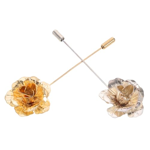 CONGARTENO 2stücke Rosenblütenbrosche Für Herren Vintage-anstecker Aus Legierung Blumenbrosche Kleidungsbrosche Herrenbrosche Für Hochzeit Party Prom Business von CONGARTENO