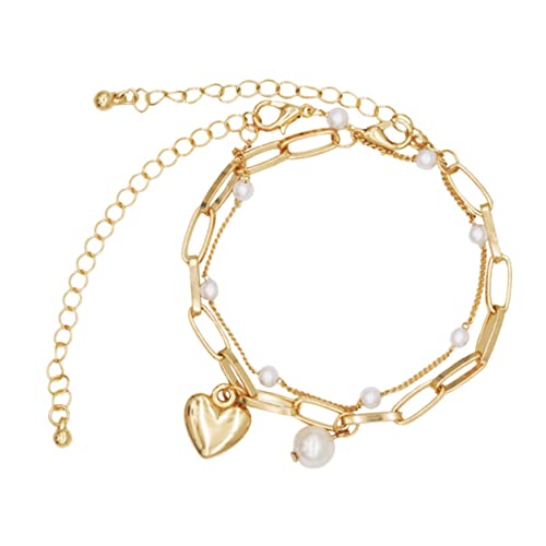 CONGARTENO 2 Stück Teiliges Multi Layer Armband für Damen Perlen und Schmuckstücke für Handgelenke für Besondere Anlässe und Alltägliche von CONGARTENO