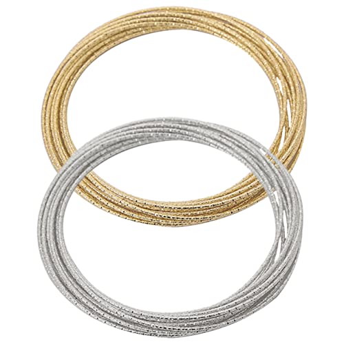 CONGARTENO 2 Stück Teiliges Multi Layer Armreif Damen Runde Metall Bangle Armbänder Gold und Silber Minimalistischer Schmuck Stapelbar Elegantes Design für Alltag und Party Geschenkidee von CONGARTENO
