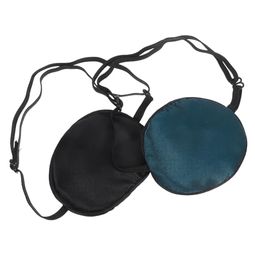 CONGARTENO 2 Stück Teiliges Piraten Augenklappe Verstellbar Weiche Atmungsaktive Einäugige Augenklappe für Erwachsene und Lichtblockierend für Amblyopie Therapie und Halloween Kostüm von CONGARTENO