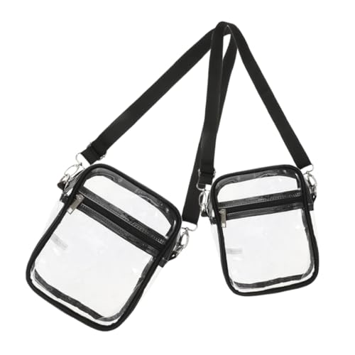 CONGARTENO 2 Stück Teiliges Transparentes Crossbody Bag mit Reißverschluss Zugelassene PVC Stadientasche für Frauen und Männer Verstellbar für Konzerte und Sportveranstaltungen von CONGARTENO