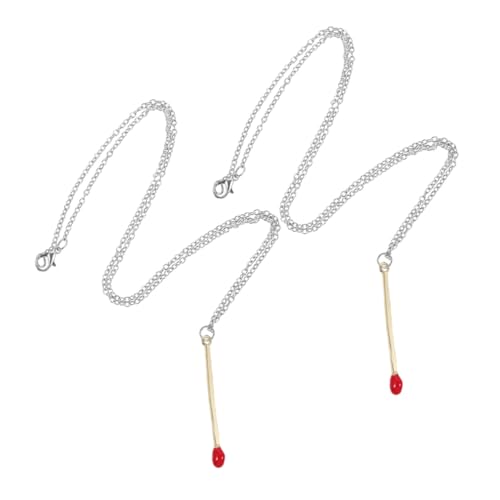 CONGARTENO 2 Stück Verstellbare Halsketten mit Einzigartigem Streichholz anhänger Filigrane Kette Modischer Freundschaftsschmuck Präzise Gefertigt für Stilbewusste Damen von CONGARTENO
