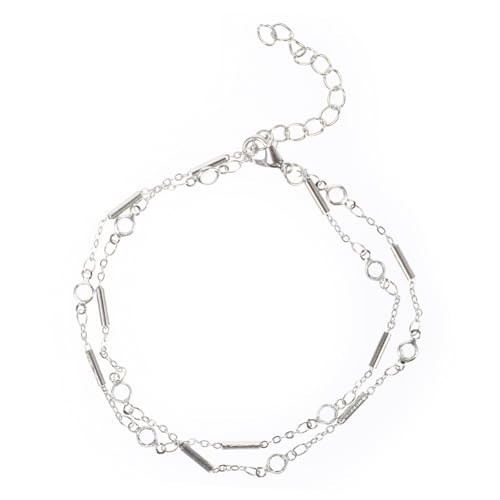 CONGARTENO 2 Stück Verstellbare Metall Fußkette Schlichte Strand Armkette für Frauen für Partys Hochzeiten und Täglichen Gebrauch von CONGARTENO