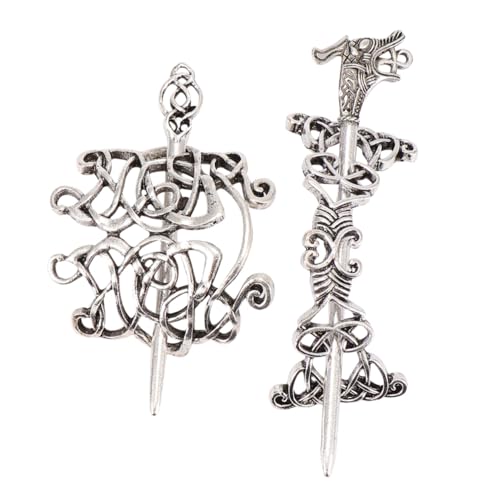 CONGARTENO 2 Stück Vintage Ethnische Haarnadeln Silber Legierung Haarschmuck Damen Haarklammern Antike Haarschmuck für Frauen und Braut Accessoire von CONGARTENO