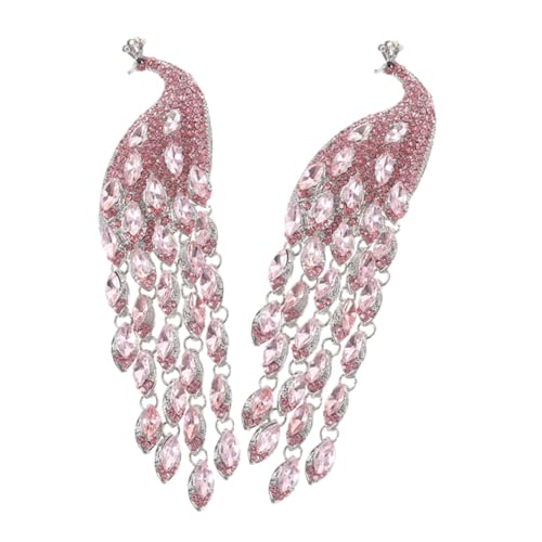 CONGARTENO 2 Stück Vintage Pfau Brosche mit Funkelnden Strasssteinen und Langen Quasten Elegante Anstecknadeln für Jacken Rucksäcke und Anzugrevers Stilvolles Accessoire für Damen von CONGARTENO