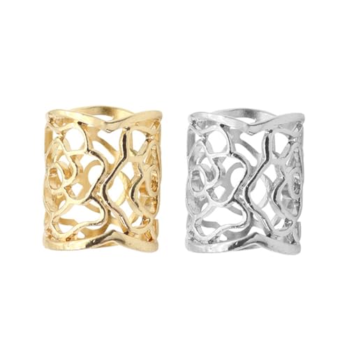 CONGARTENO 2 Stück Vintage Schalring mit Filigranem Hohlschnitt Rosenmuster Langlebige Legierung Eleganter Schalclip für Damen für Hochzeit Party Business und Alltag Silber Goldfarben von CONGARTENO