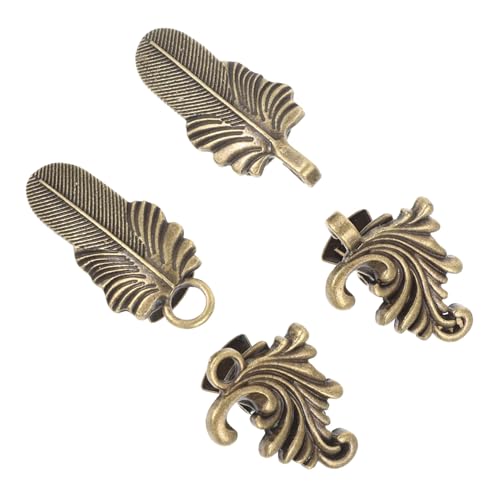 CONGARTENO 2 Stück Vintage Sweater Clips aus Metall mit Floralem Federmotiv Dekorative Cardigan Verschlüsse für Damen Vielseitige Schal Kragen Clips Langlebige Strickjacken Spangen Eleganter von CONGARTENO