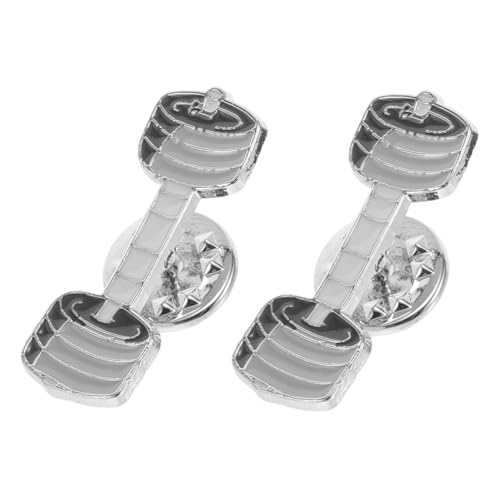 CONGARTENO 2 Stück Zinklegierung Broschen Teilig Cartoon Hantelform Emaille Fitness Anstecknadeln für Rucksäcke Schüler Motivationspin Robust Modisch von CONGARTENO