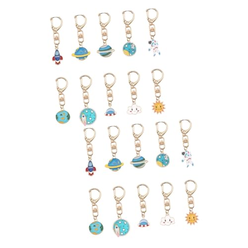 CONGARTENO 20stücke Astronauten Schlüsselanhänger Aus Kreative Planet Design Schlüsselringe Für Taschen Und Schlüsselorganisation Souvenir Gemischte Muster von CONGARTENO