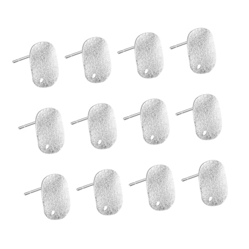 CONGARTENO 20 Stück Flache Ohrstecker mit Löchern Langer Stecker Silberfarbene Legierung Schmuck für Damen und Mädchen Modische Ohrringe zum Dekorieren von CONGARTENO