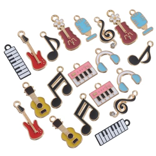 CONGARTENO 20 Stück Instrument Musiknoten Charms Metall Emaille Musik Symbol Charms Anhänger Für DIY Halskette Armband Schmuckherstellung Und Basteln von CONGARTENO